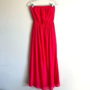 EUC Coral Forever 21 Strapless Maxi Dress